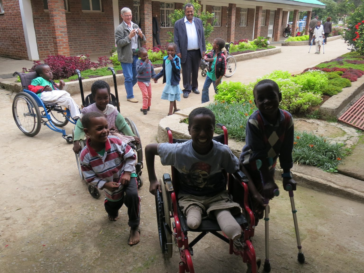 Children using RoughRiders at rehabiliation hospital